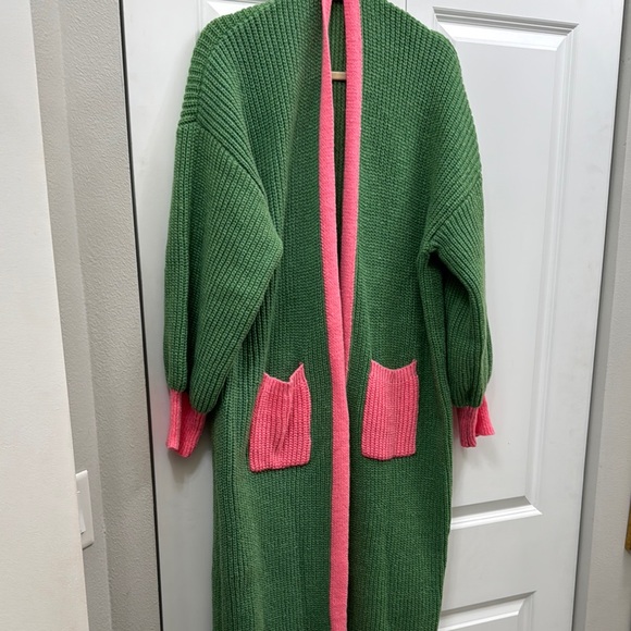 Green and Pink Women's Sweater - Picture 1 of 1